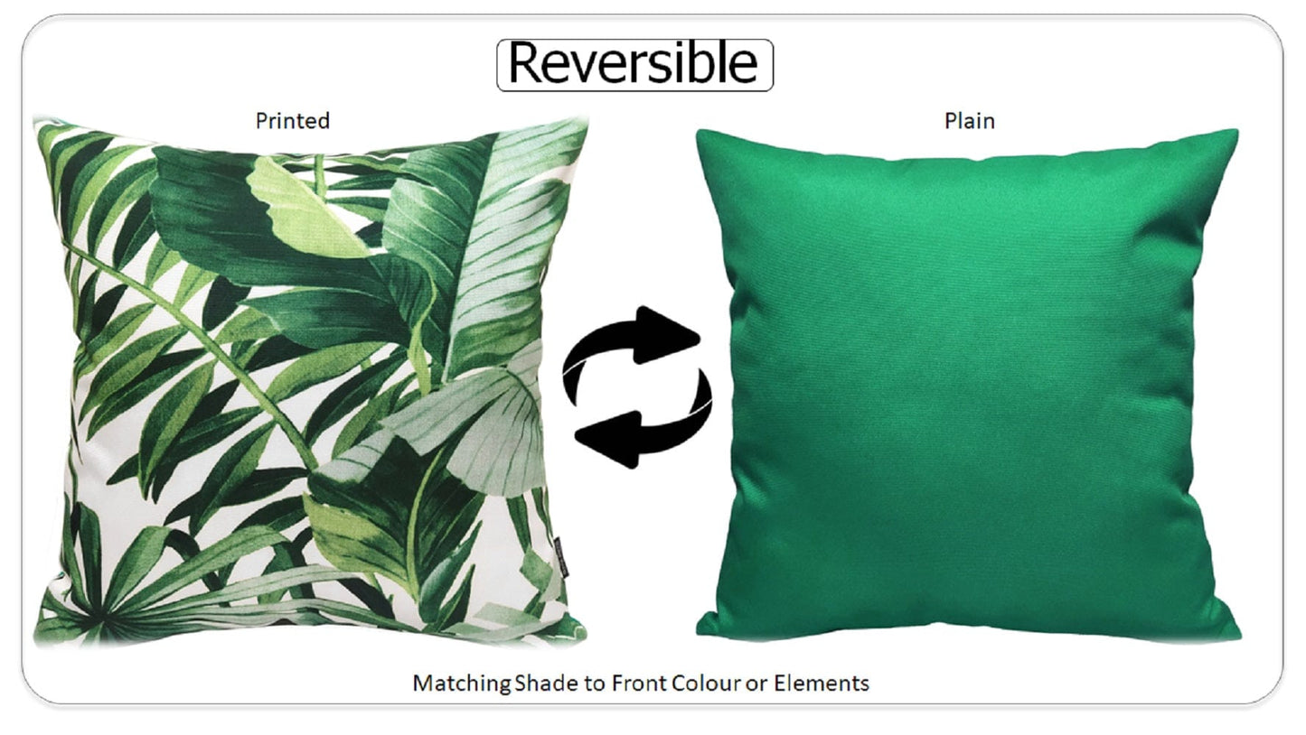 Jamil Green Outdoor Waterproof Cushions 43 x 43 cm Comfortable Durable Water-Resistant for Patio Garden Travel Beach by OLIVIA ROCCO - White Bear Furnishings