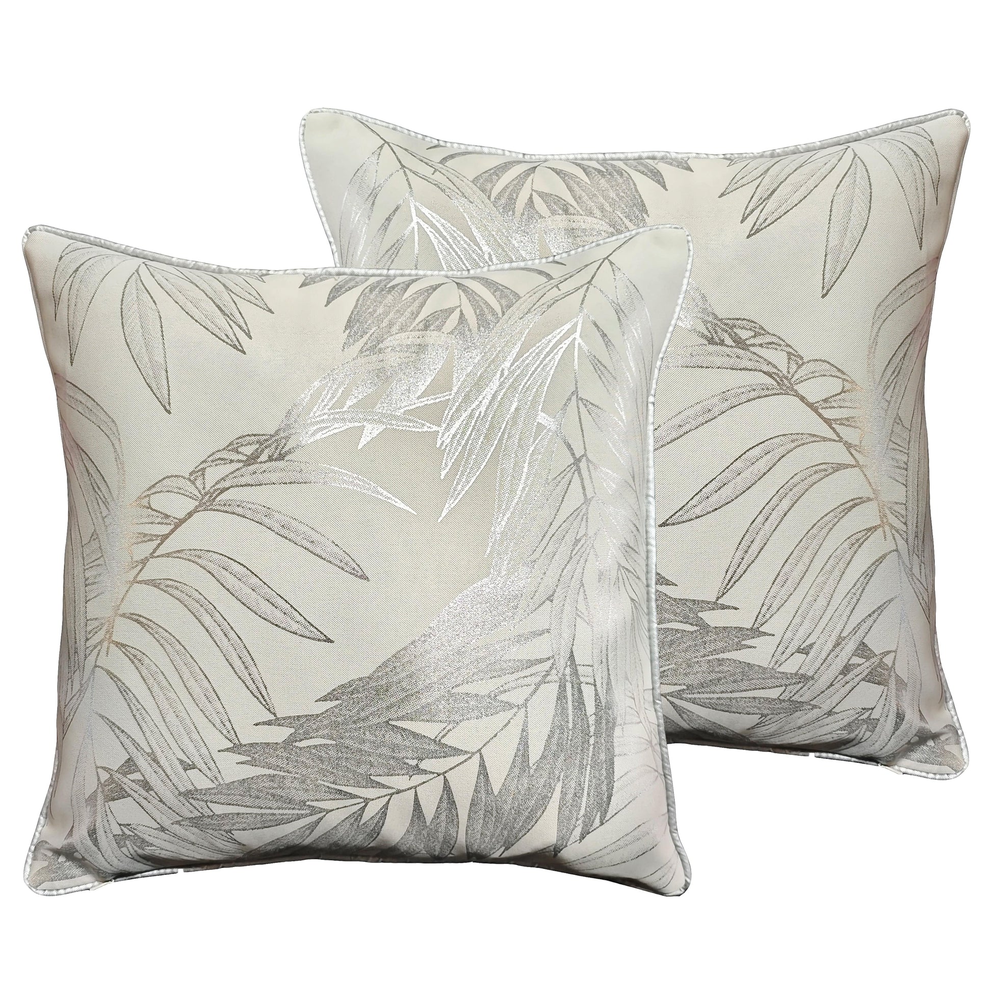 Leaf Sparkle 2 Pack Cushion Covers Leaf Natural Modern Decorative Throw Pillow Cases for Sofa or Bed by OLIVIA ROCCO - White Bear Furnishings