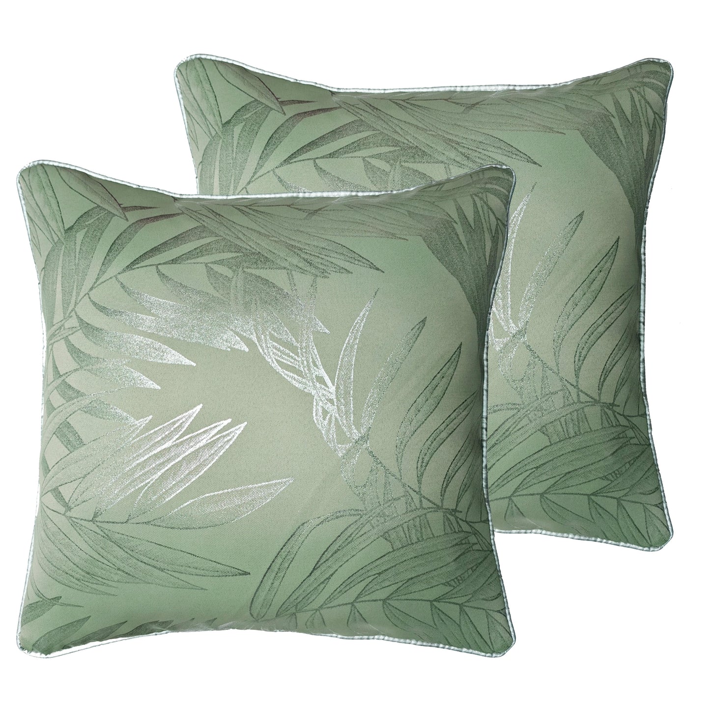 Leaf Sparkle 2 Pack Cushion Covers Leaf Sage Green Modern Decorative Throw Pillow Cases for Sofa or Bed by OLIVIA ROCCO - White Bear Furnishings