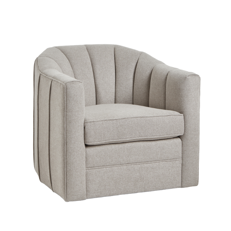 Lily Swivel Arm Chair In Oatmeal Twill - 23735