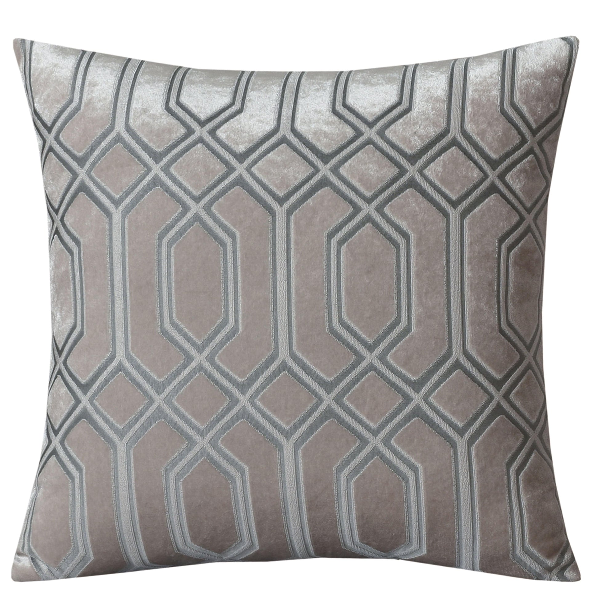 Luxe Geo Velvet Cushion Covers 2 Pack Champagne Geometric Decorative Cushions for Sofa Bed & Living Room by OLIVIA ROCCO - White Bear Furnishings
