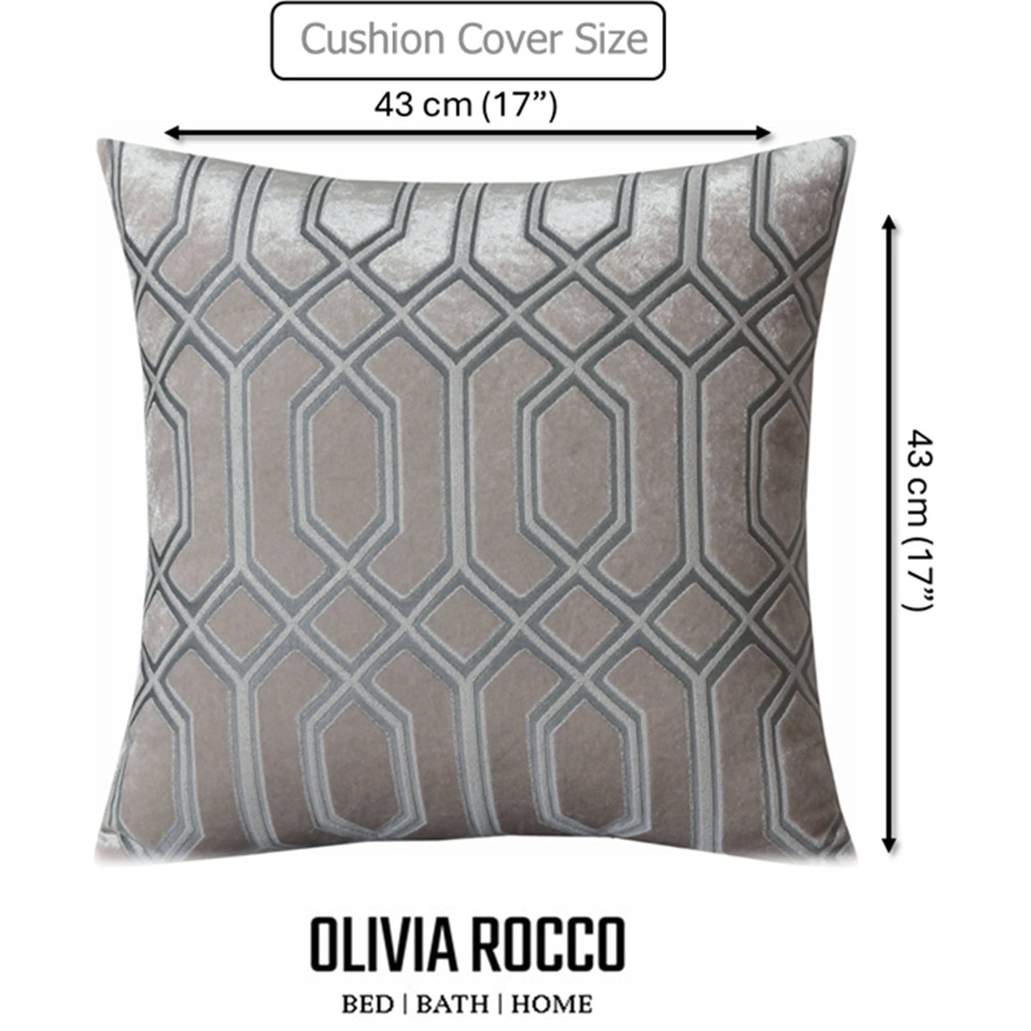 Luxe Geo Velvet Cushion Covers 2 Pack Champagne Geometric Decorative Cushions for Sofa Bed & Living Room by OLIVIA ROCCO - White Bear Furnishings