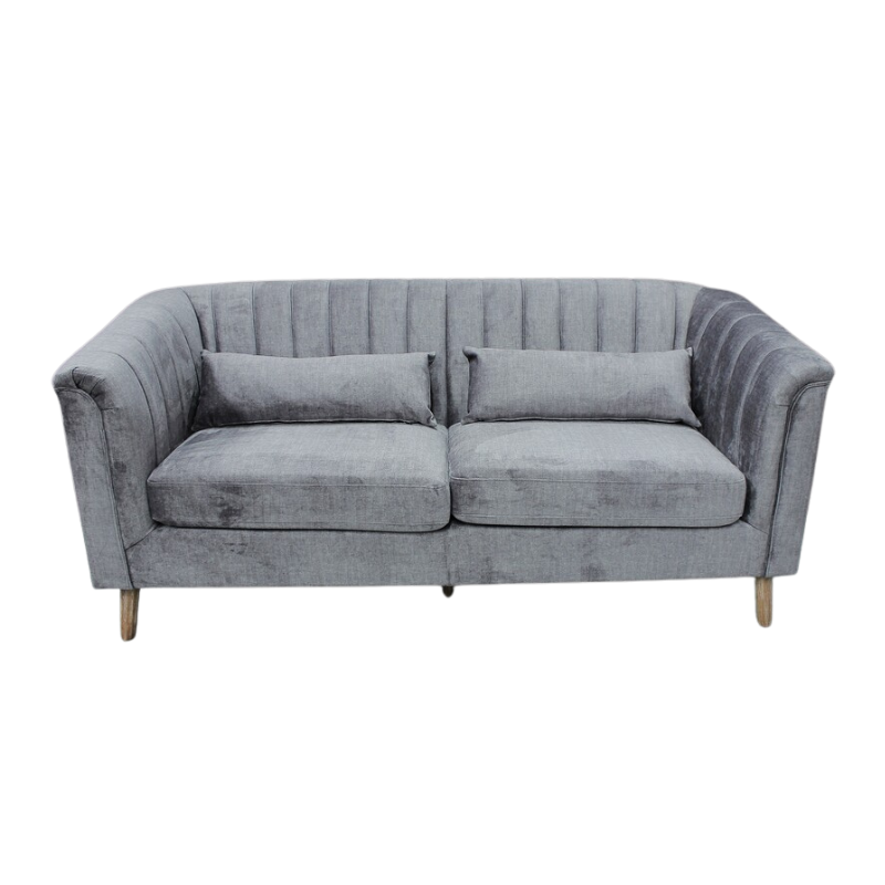 The Ainsley Velvet 3-Seater Sofa – Graphite – VLA106