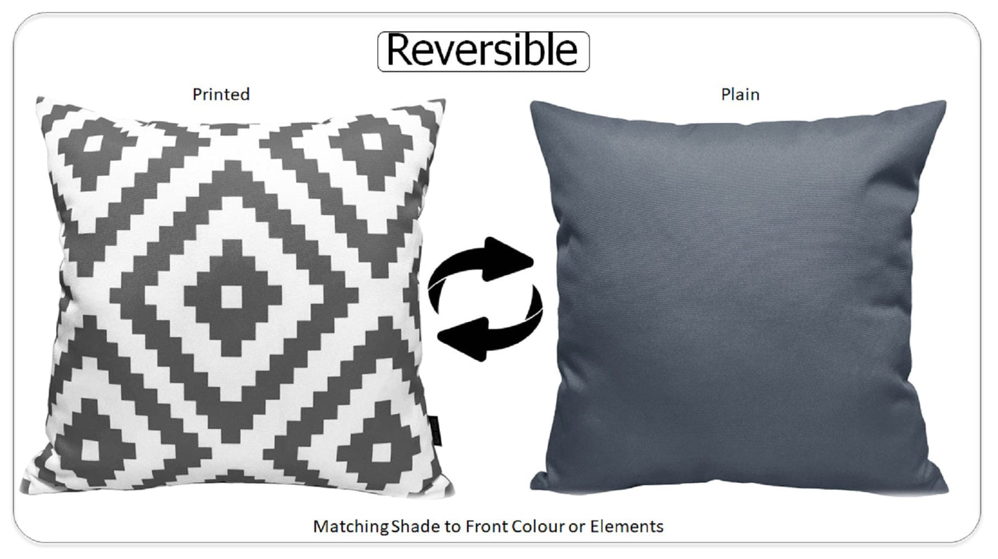 Nairobi Charcoal Waterproof Outdoor Cushions for Patio Garden Beach 17 x 17 inches Stylish Durable Easy to Clean by OLIVIA ROCCO - White Bear Furnishings