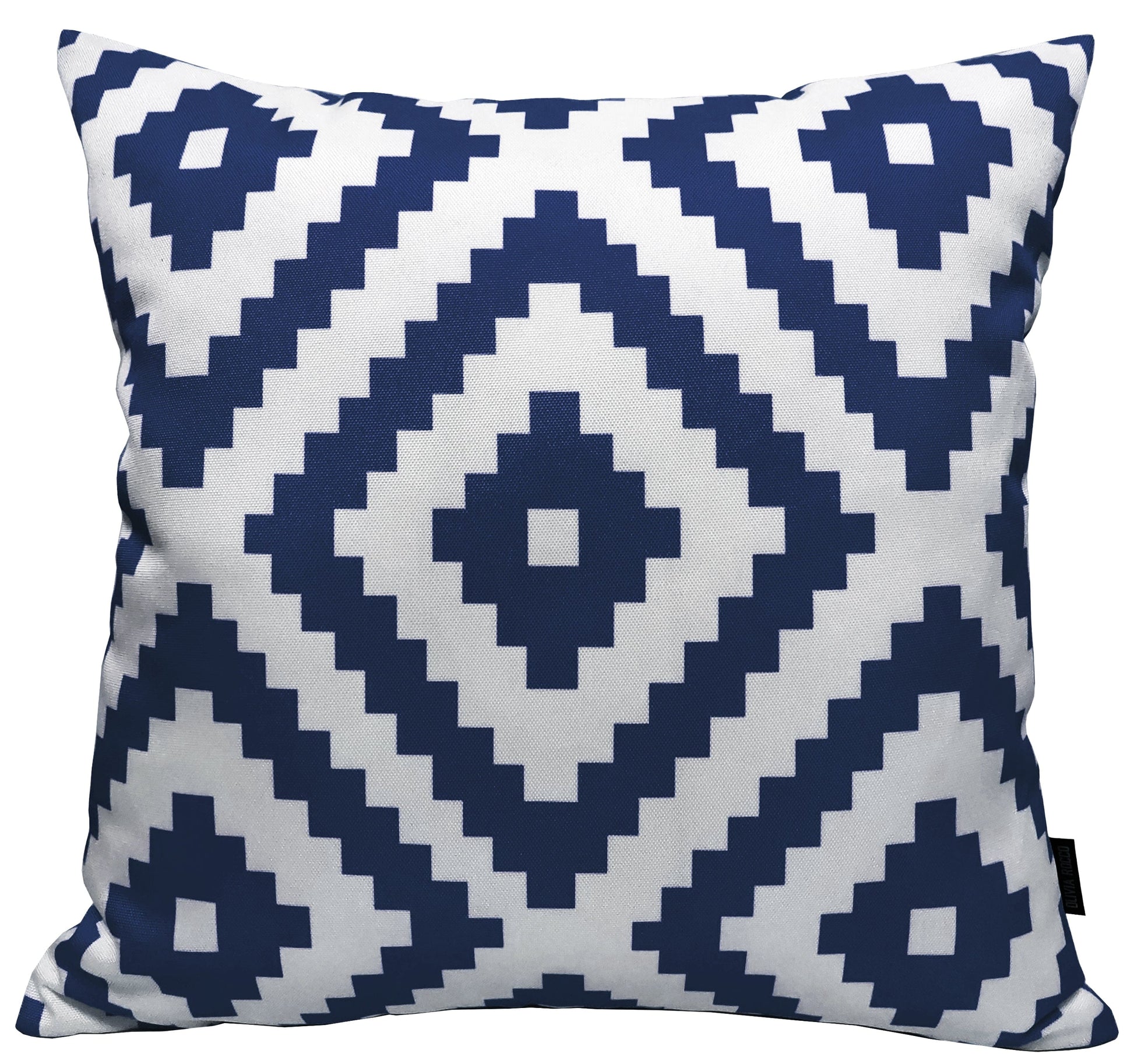 Nairobi Navy Waterproof Outdoor Cushions Weather-Resistant Decorative Pillows for Patio Garden Travel Beach Versatile Indoor Outdoor Use by OLIVIA ROCCO - White Bear Furnishings