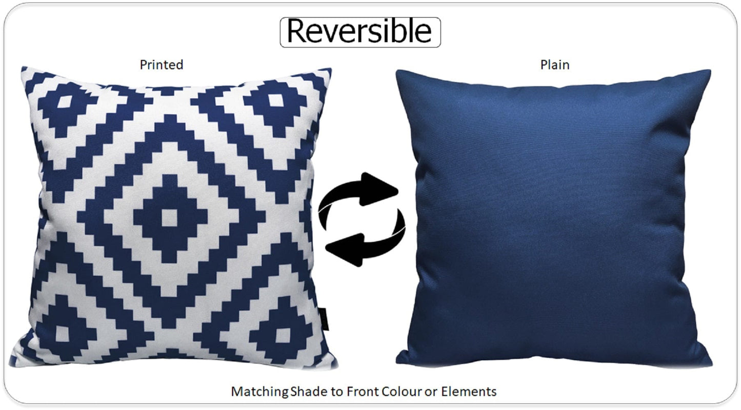 Nairobi Navy Waterproof Outdoor Cushions Weather-Resistant Decorative Pillows for Patio Garden Travel Beach Versatile Indoor Outdoor Use by OLIVIA ROCCO - White Bear Furnishings