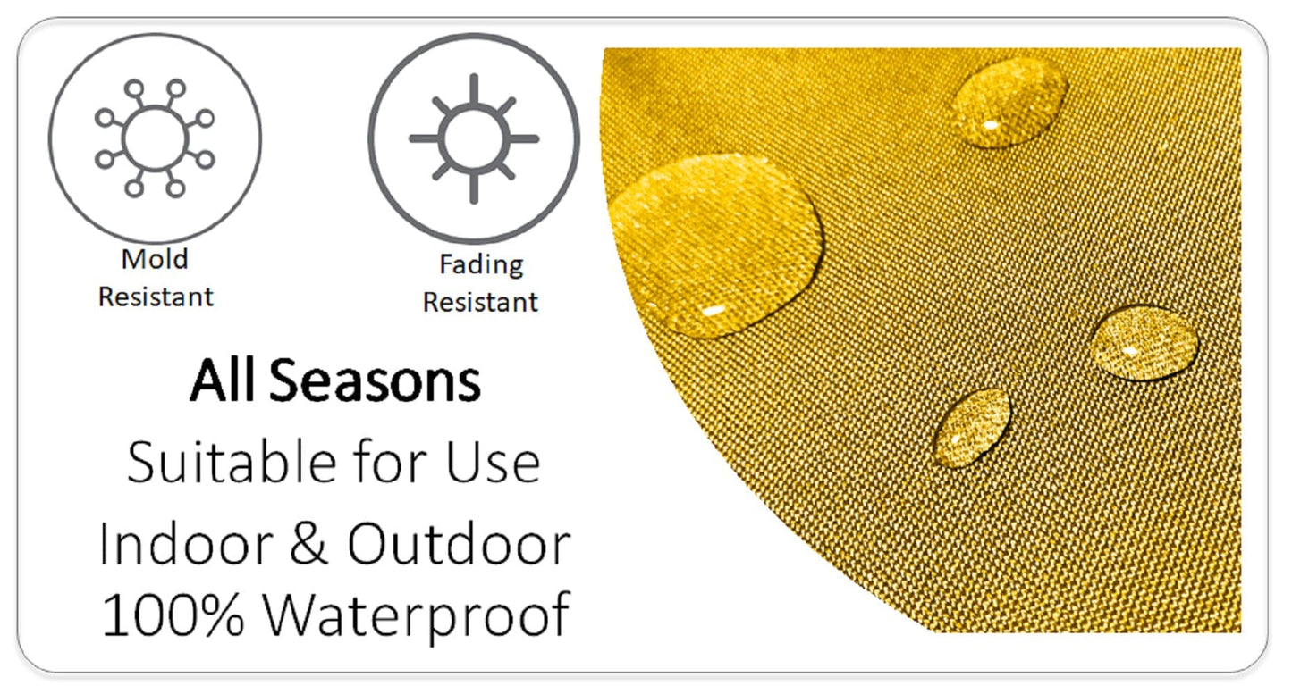 Nairobi Ochre Waterproof Outdoor Cushions Breathable Hollowfibre Filled Weather Resistant Decorative Patio Garden Cushions for Indoor and Outdoor Use by OLIVIA ROCCO - White Bear Furnishings