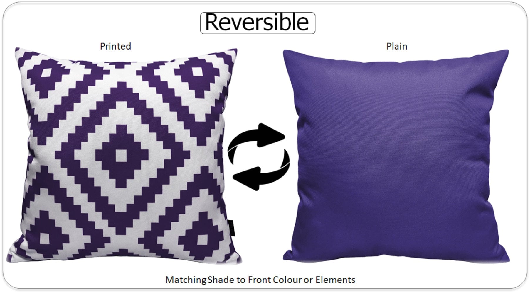 Nairobi Purple Outdoor Scatter Cushions Waterproof Weather Resistant Decorative Pillows for Garden Patio Beach Indoor 43 x 43 cm by OLIVIA ROCCO - White Bear Furnishings