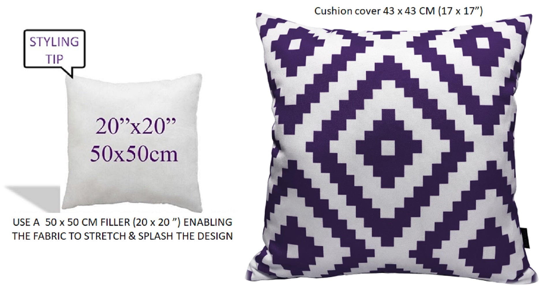 Nairobi Purple Outdoor Scatter Cushions Waterproof Weather Resistant Decorative Pillows for Garden Patio Beach Indoor 43 x 43 cm by OLIVIA ROCCO - White Bear Furnishings
