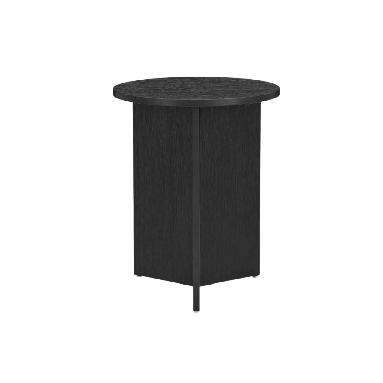 Nova Round Black Woodgrain Side Table with Star Base - ST-N-R-BLK