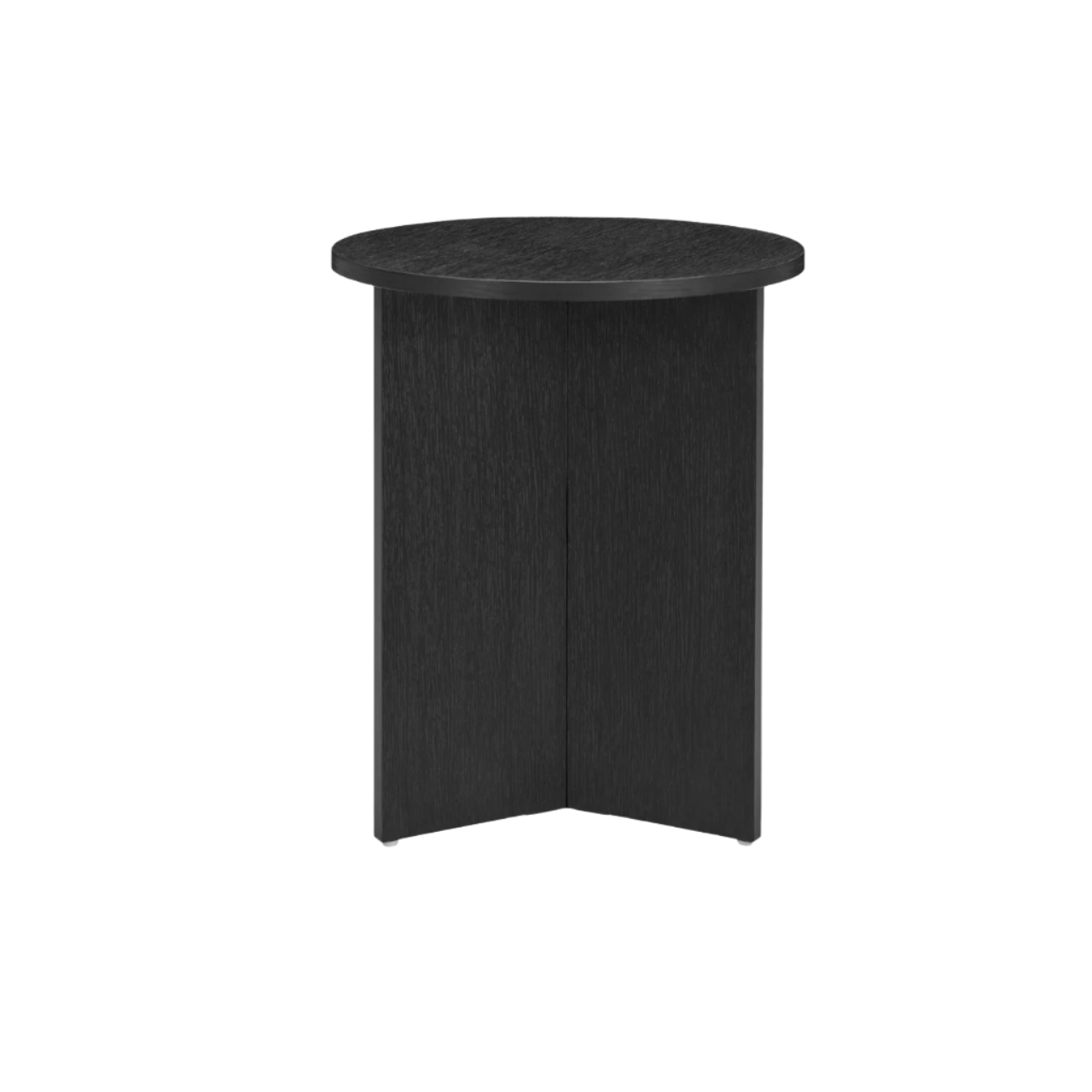 Nova Round Black Woodgrain Side Table with Star Base - ST-N-R-BLK