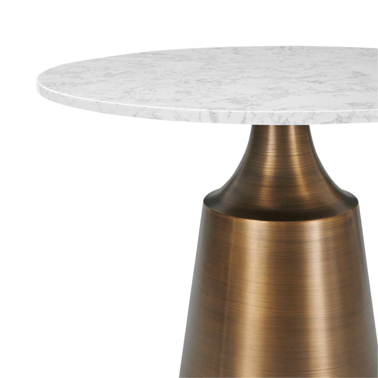 Twenty 10 Designs Olive Dining Table in Bronze & White Marble