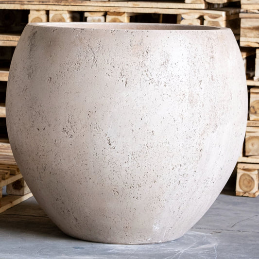 Orbello | Truffle – 110cm XXL Concrete Sphere Planter – 686L Round Plant Pot - White Bear Furnishings