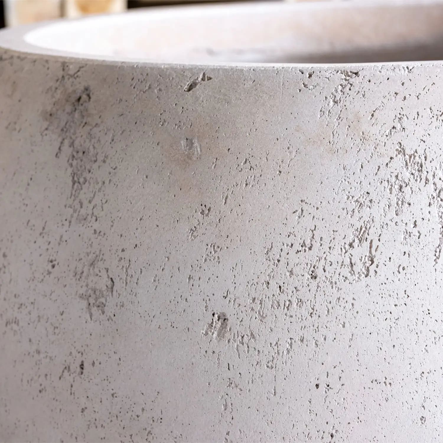 Orbello | Truffle – 55cm Large Concrete Sphere Planter – 82L Round Plant Pot - White Bear Furnishings