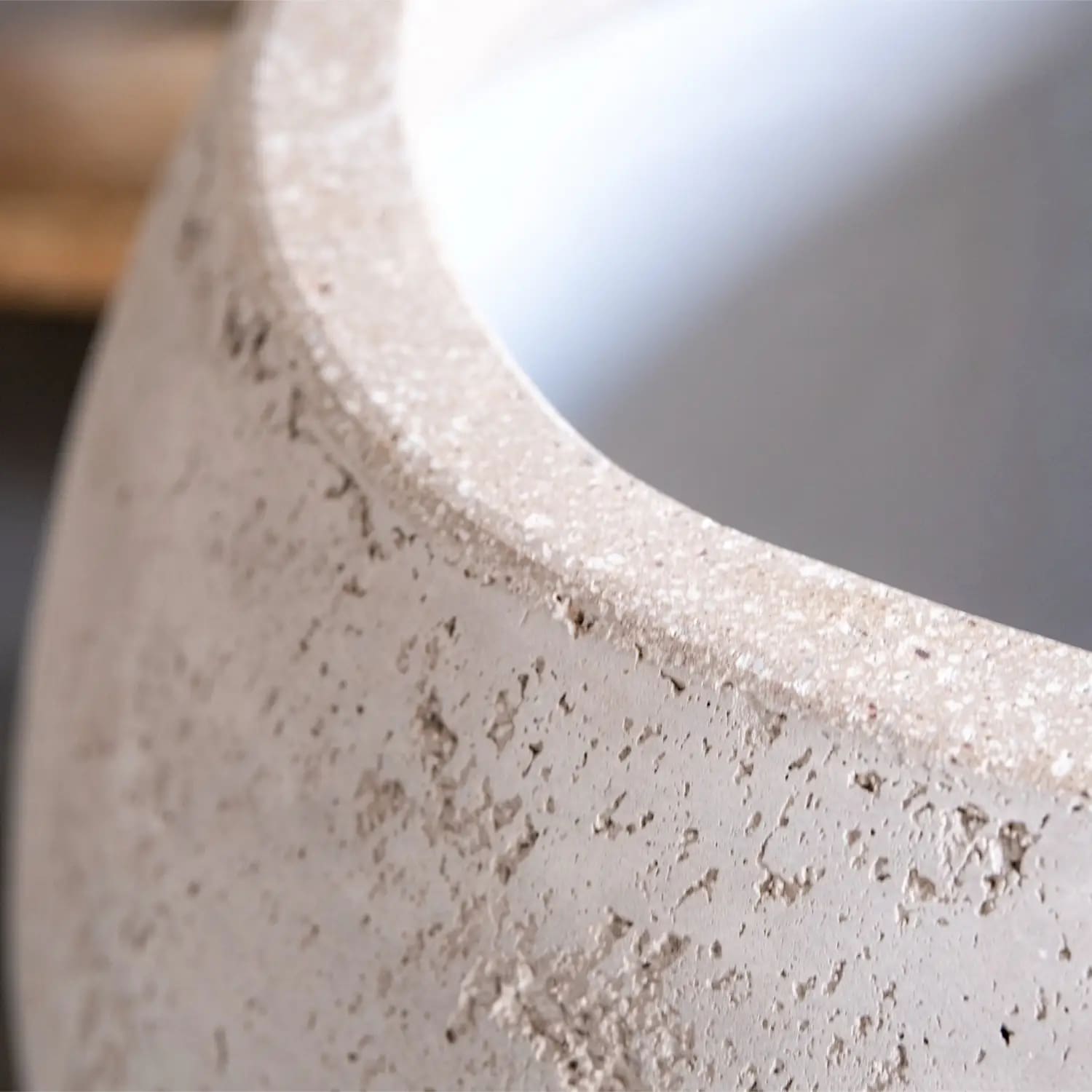 Orbello | Truffle – 55cm Large Concrete Sphere Planter – 82L Round Plant Pot - White Bear Furnishings