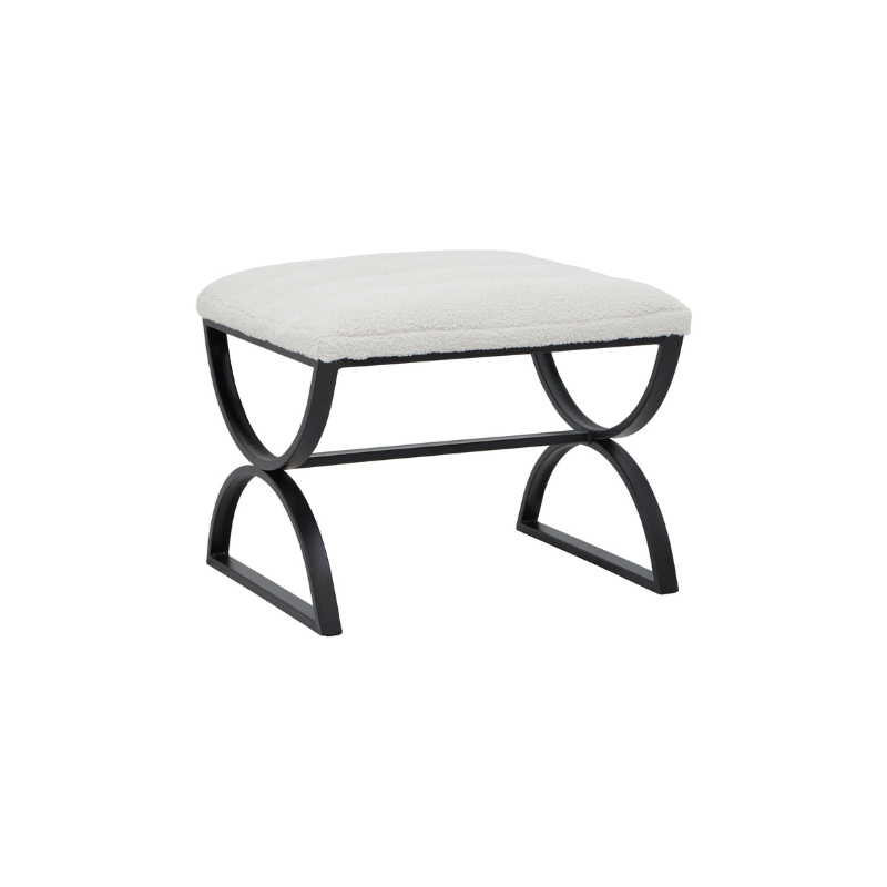 Ark Ribbed Bouclé Footstool Ottoman - 23085