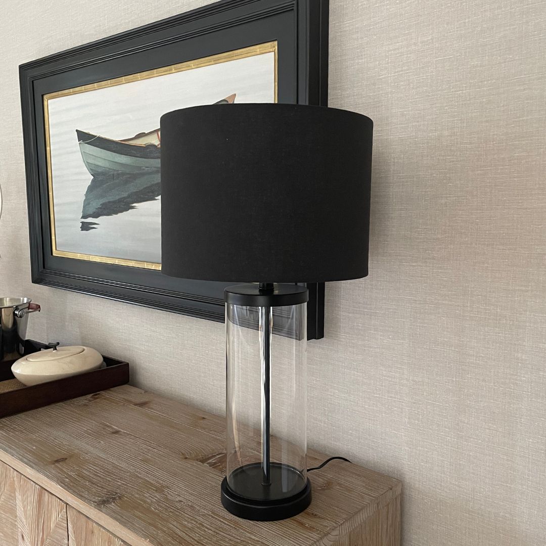Adelia Black & Glass Table Lamp - White Bear Furnishings