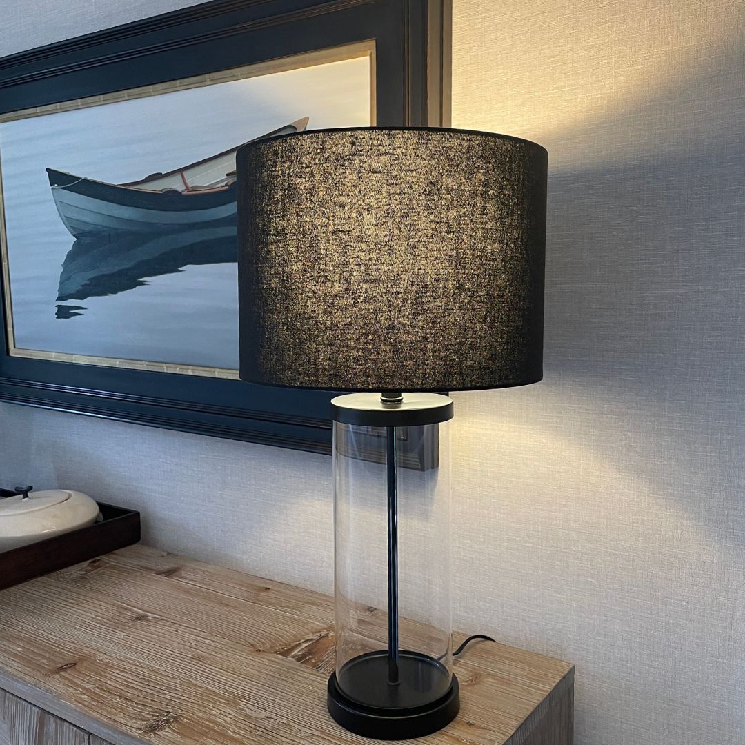 Adelia Black & Glass Table Lamp - White Bear Furnishings