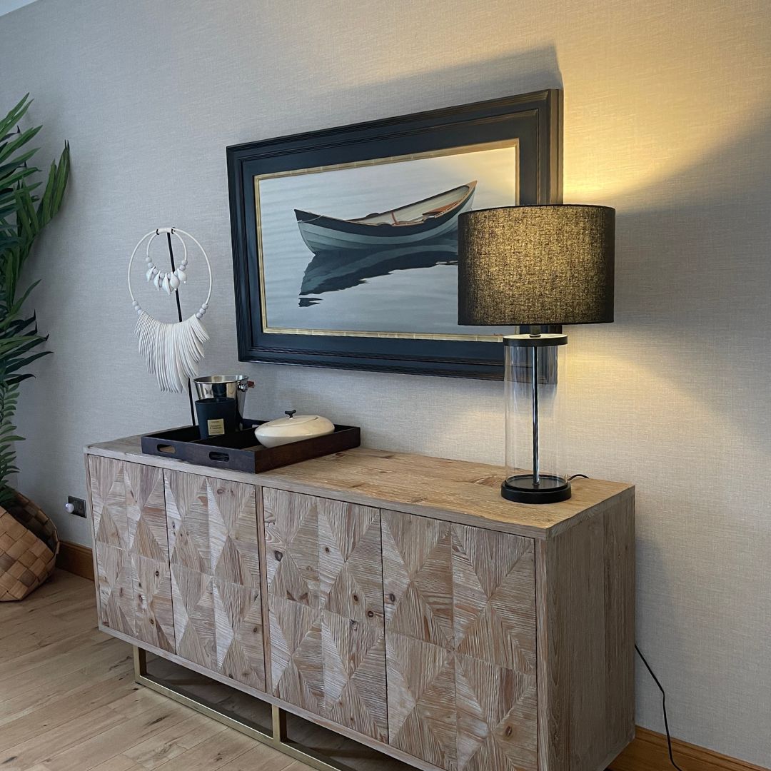 Adelia Black & Glass Table Lamp - White Bear Furnishings