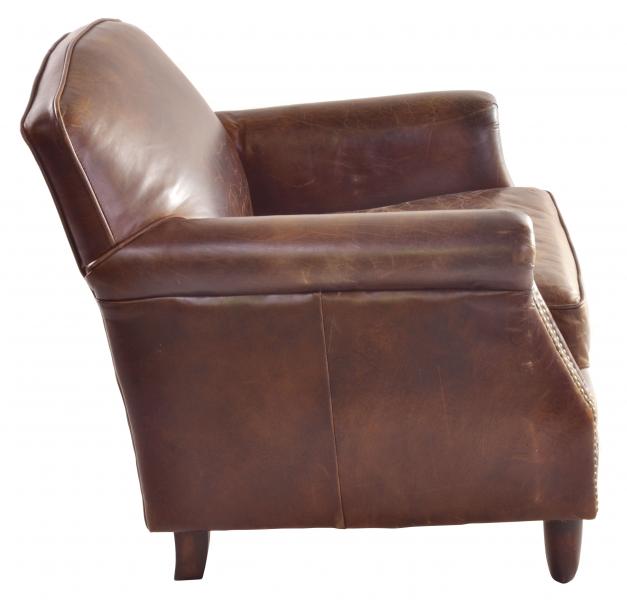 Vintage Leather Studded Arm Chair: Timeless Elegance, Deep Comfort & Classic Charm - TK937-1D