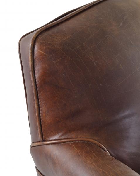 Vintage Leather Studded Arm Chair: Timeless Elegance, Deep Comfort & Classic Charm - TK937-1D