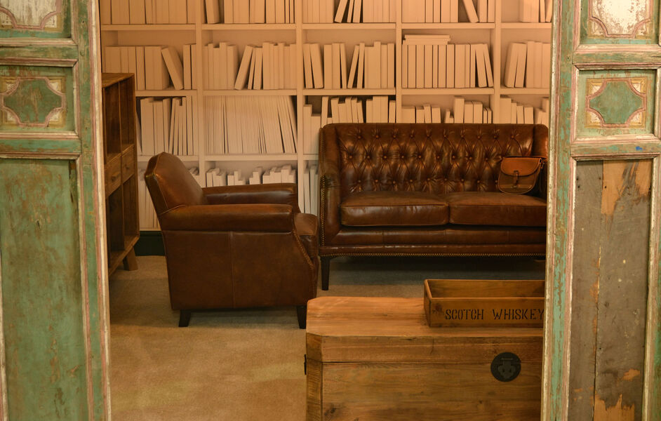Vintage Leather Studded Arm Chair: Timeless Elegance, Deep Comfort & Classic Charm - TK937-1D