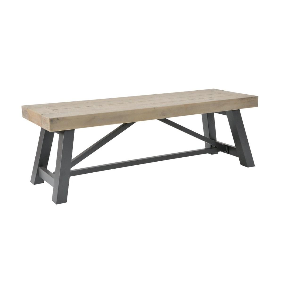 Ancient Mariner Small Lowry Iron Framed Dining Bench - LOW12 - White Bear Furnishings