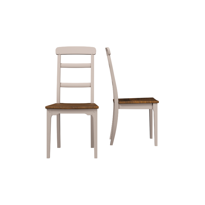 Laura Ashley Hapton Pair of 2 Dining Chairs in Soft Truffle and Dark Chesnut - 3311003