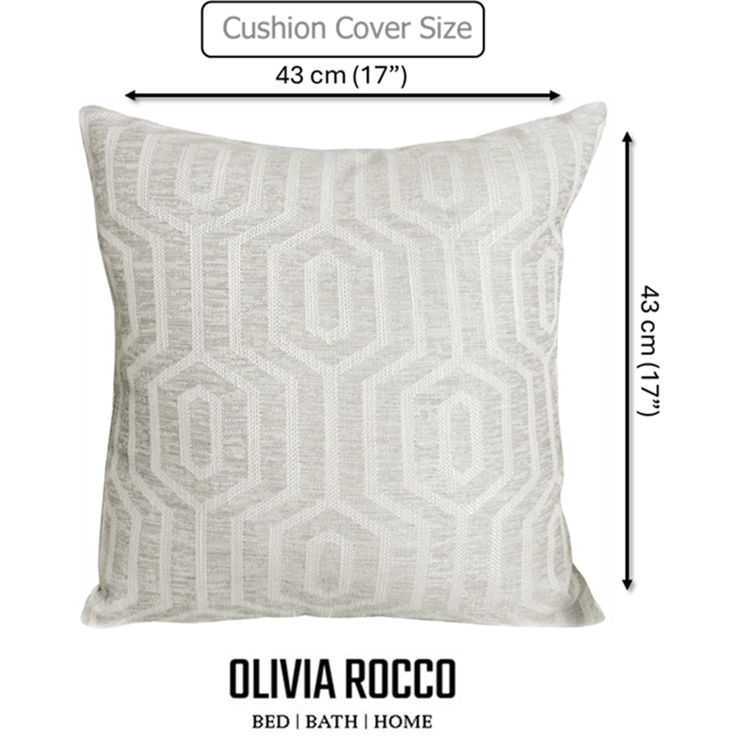 Paris Cushion Covers 2 Pack Modern Natural Decorative Square Scatter Cushions with Invisible Zipper for Sofa & Bed by OLIVIA ROCCO - White Bear Furnishings