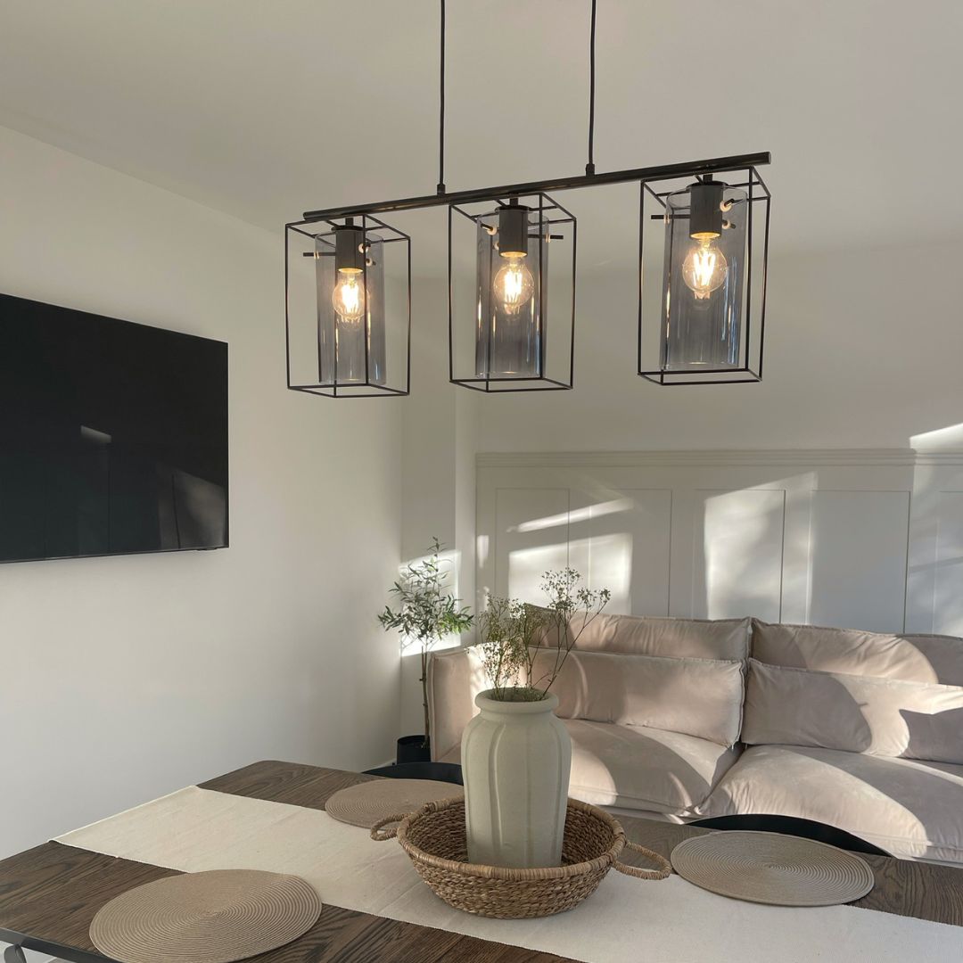 Merton 3 Light Ceiling Light Black - White Bear Furnishings