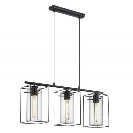 Merton 3 Light Ceiling Light Black - White Bear Furnishings