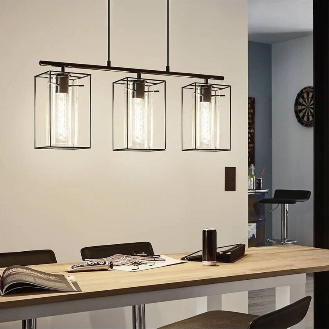 Merton 3 Light Ceiling Light Black - White Bear Furnishings