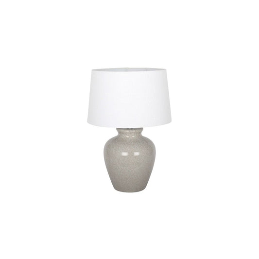 Bethany Dove Grey Crackle Ceramic Table Lamp with Cream Shade - White Bear Furnishings