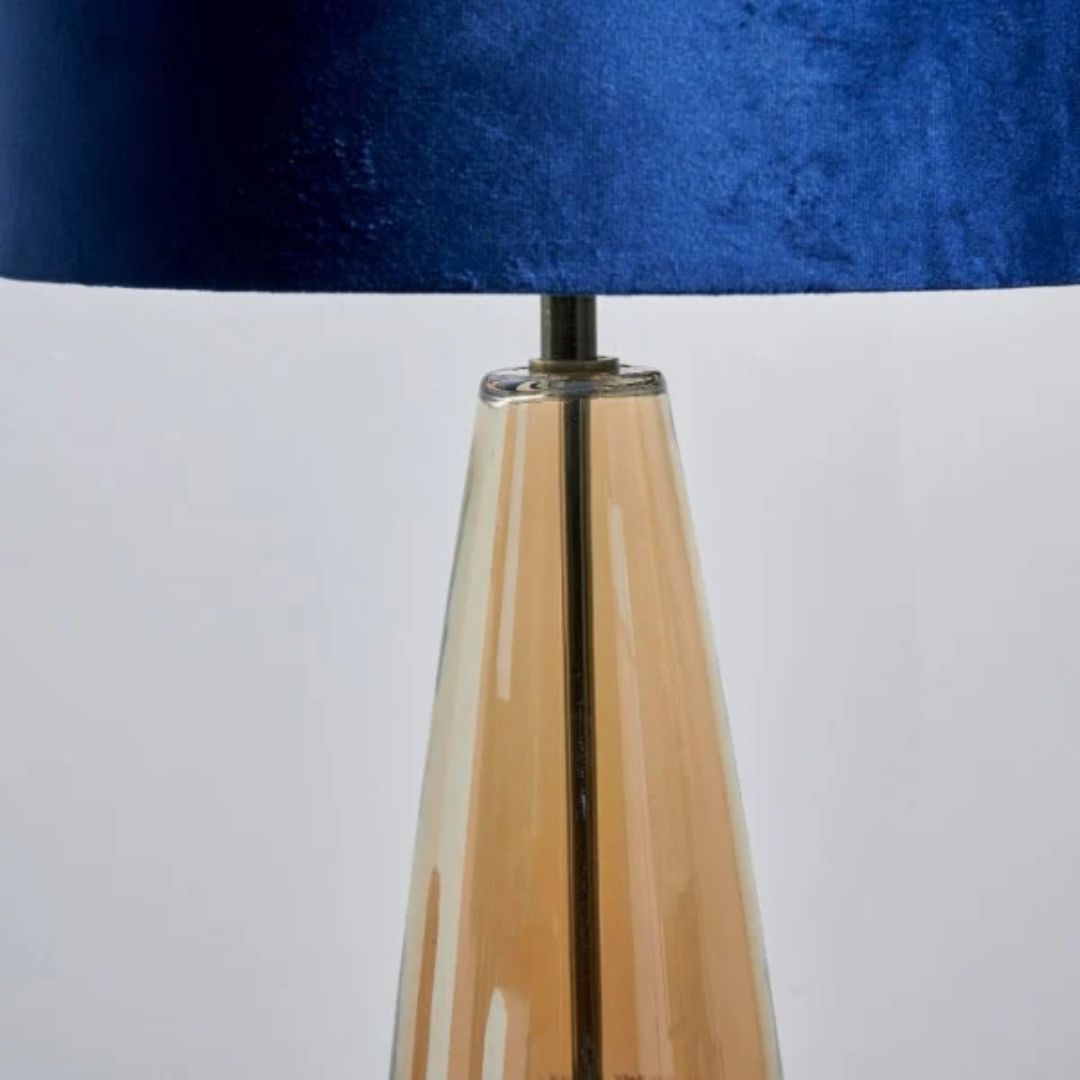 Elena Blue Glass Table Lamp - White Bear Furnishings
