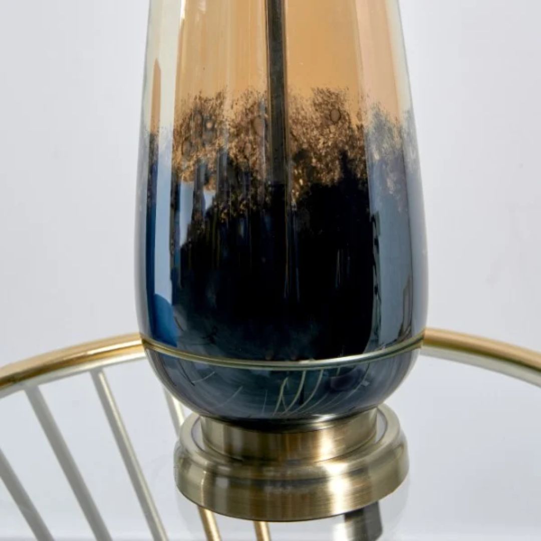 Elena Blue Glass Table Lamp - White Bear Furnishings