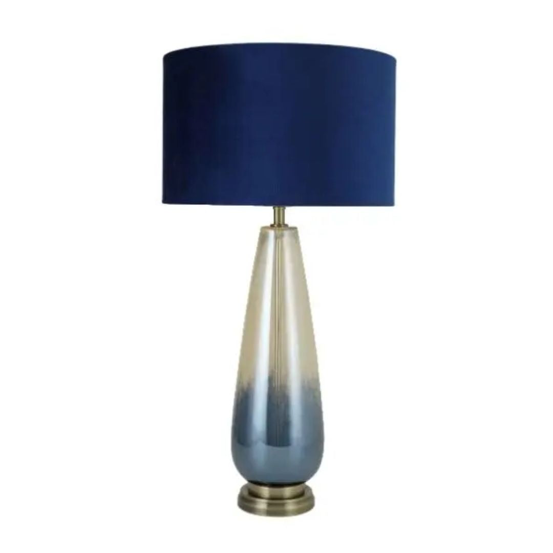 Elena Blue Glass Table Lamp - White Bear Furnishings