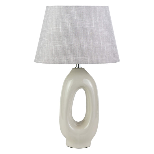 Aoife Cream Ceramic Table Lamp - White Bear Furnishings