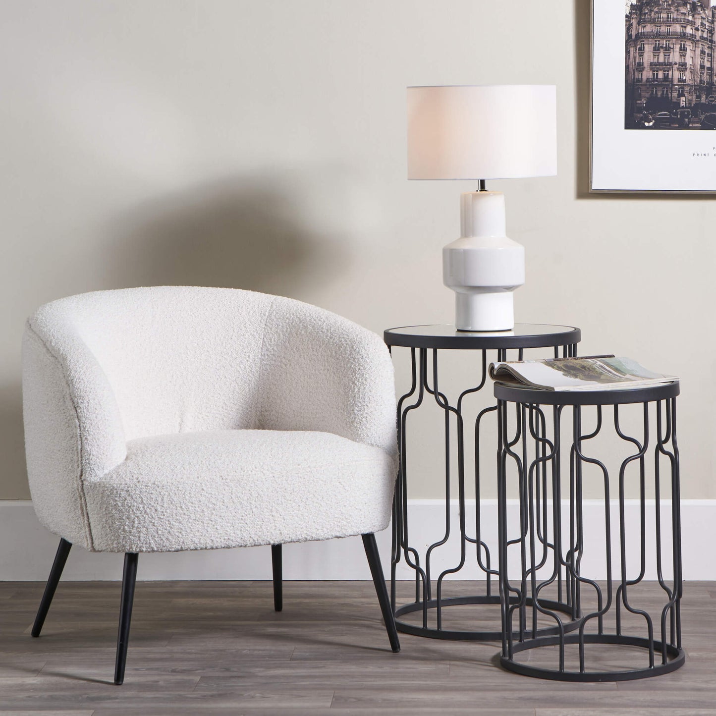 Salina White Ceramic Table Lamp