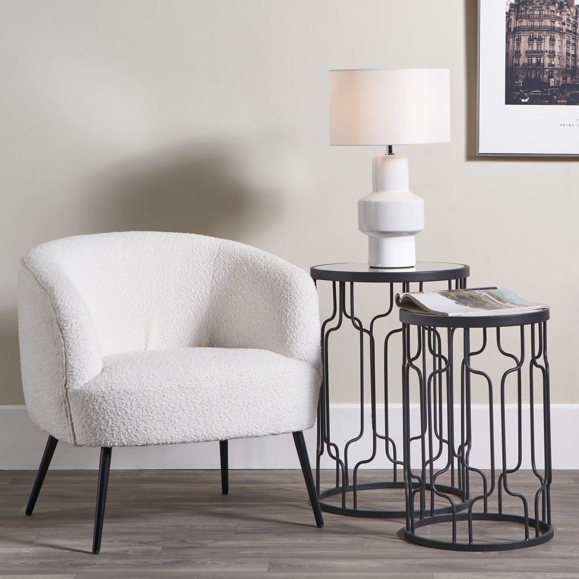 Salina White Ceramic Table Lamp - White Bear Furnishings