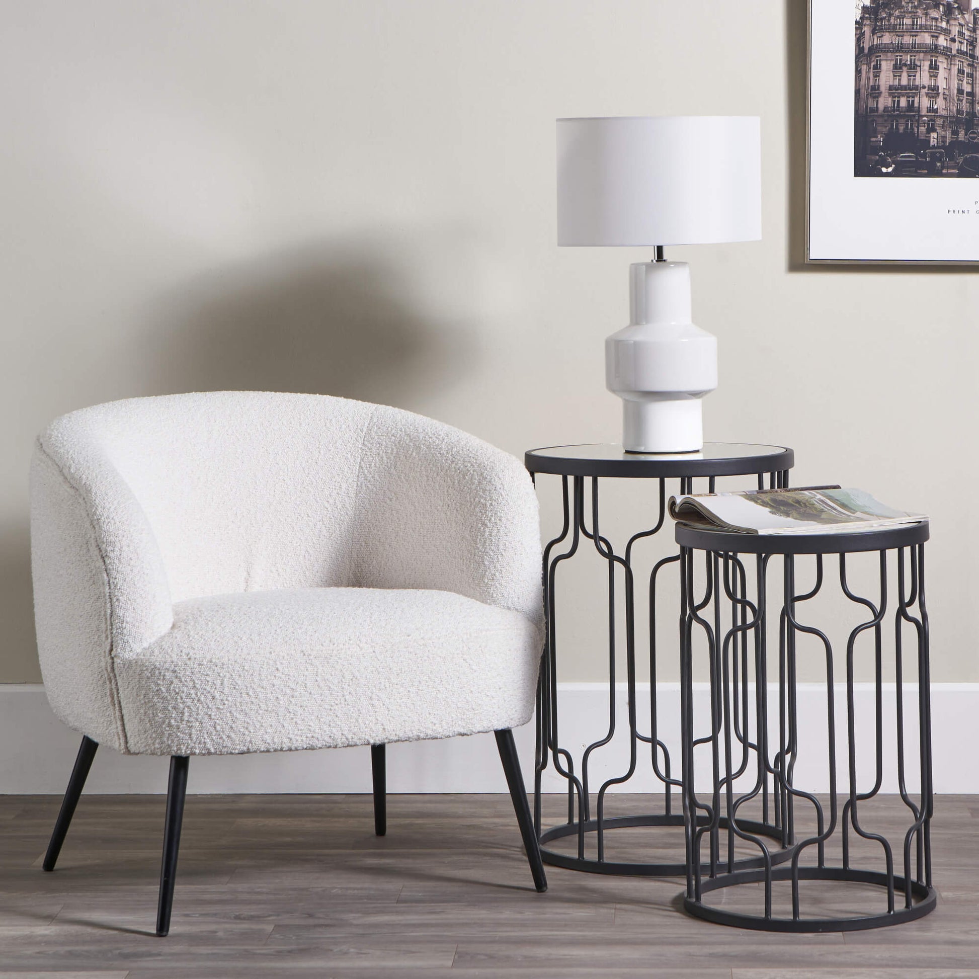 Salina White Ceramic Table Lamp - White Bear Furnishings