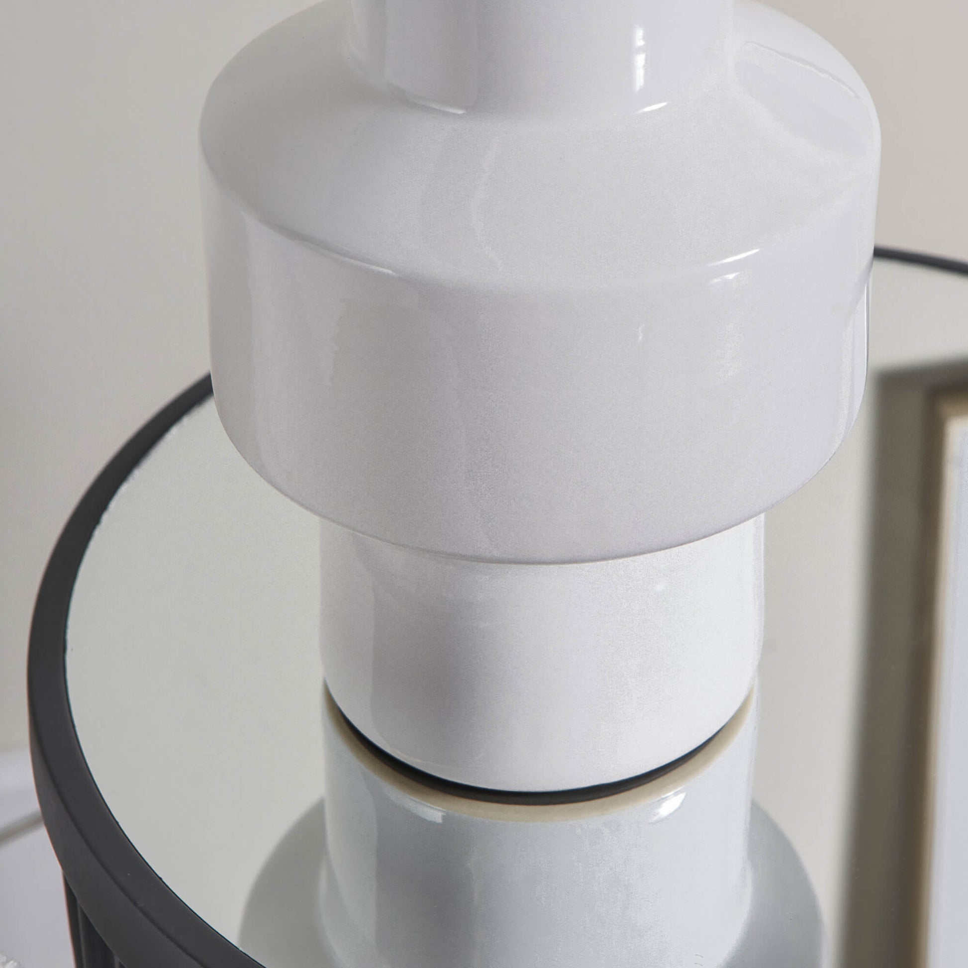 Salina White Ceramic Table Lamp - White Bear Furnishings