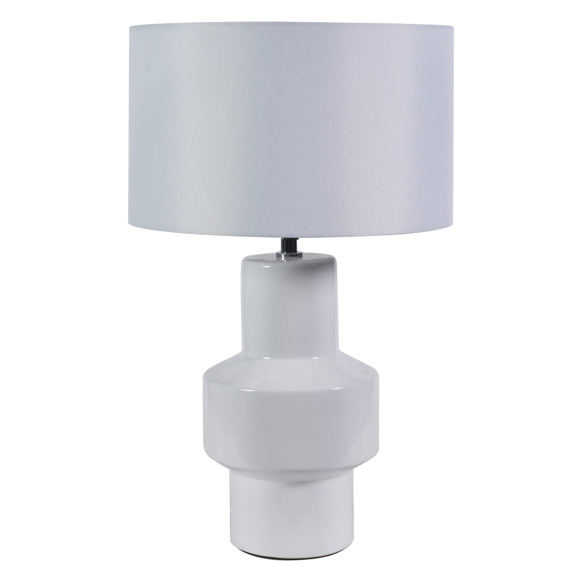 Salina White Ceramic Table Lamp - White Bear Furnishings