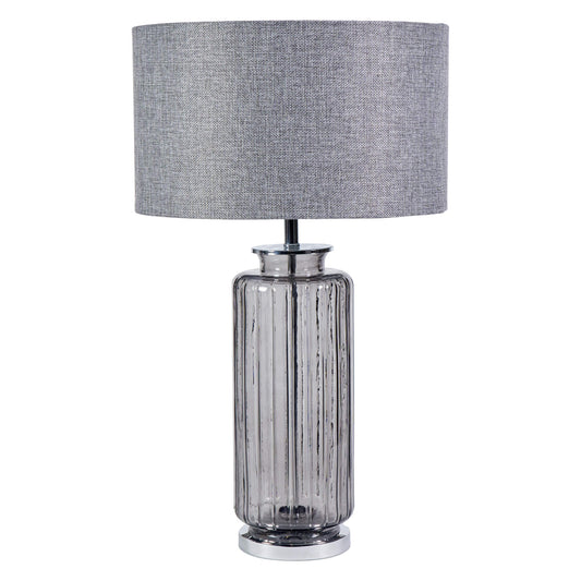 Brock Grey Smoked Glass Table Lamp - White Bear Furnishings