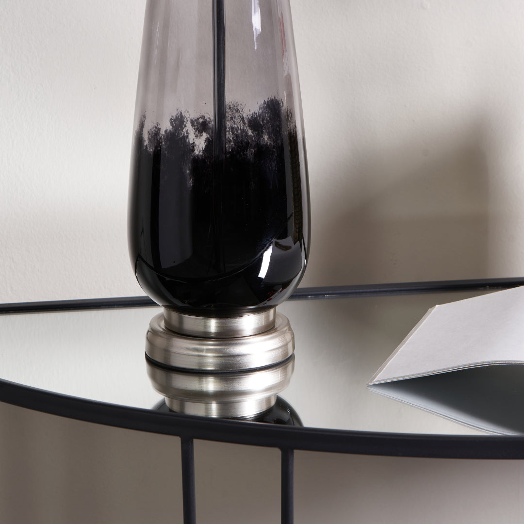 Elena Black Glass Table Lamp - White Bear Furnishings