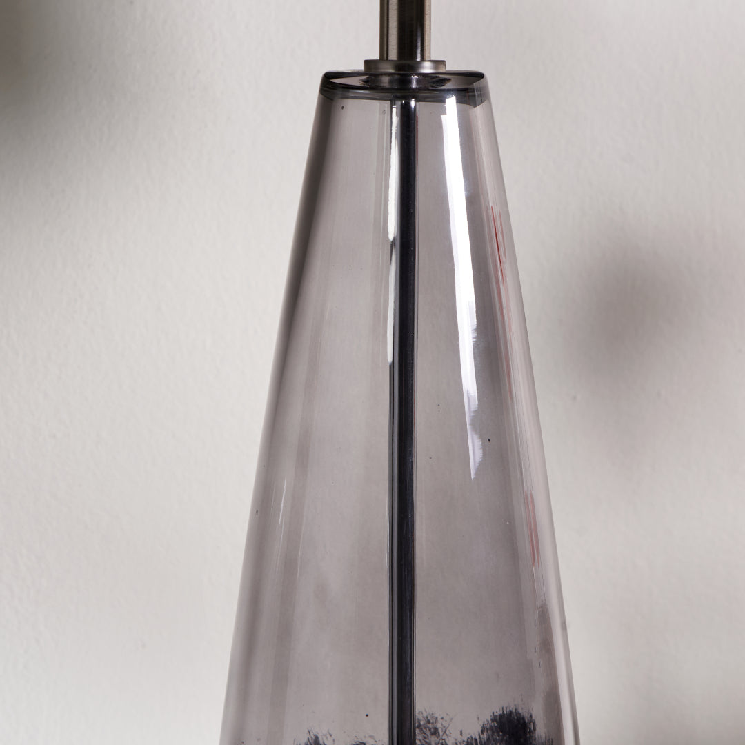 Elena Black Glass Table Lamp - White Bear Furnishings