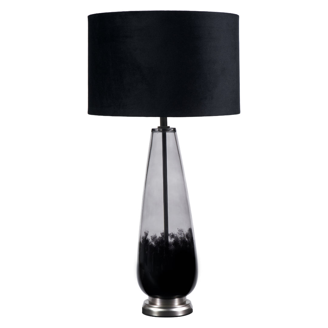 Elena Black Glass Table Lamp - White Bear Furnishings