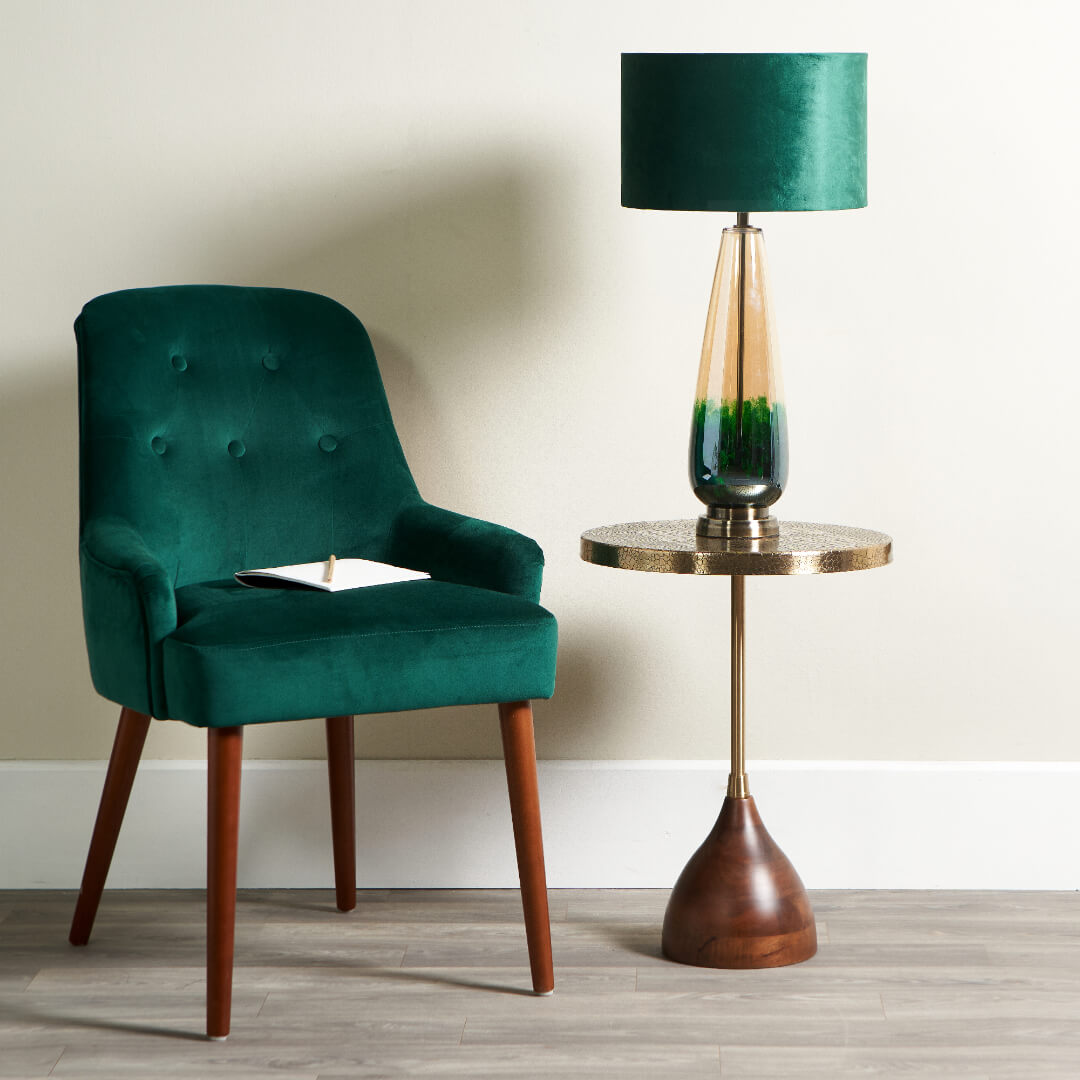 Elena Green Glass Table Lamp - White Bear Furnishings