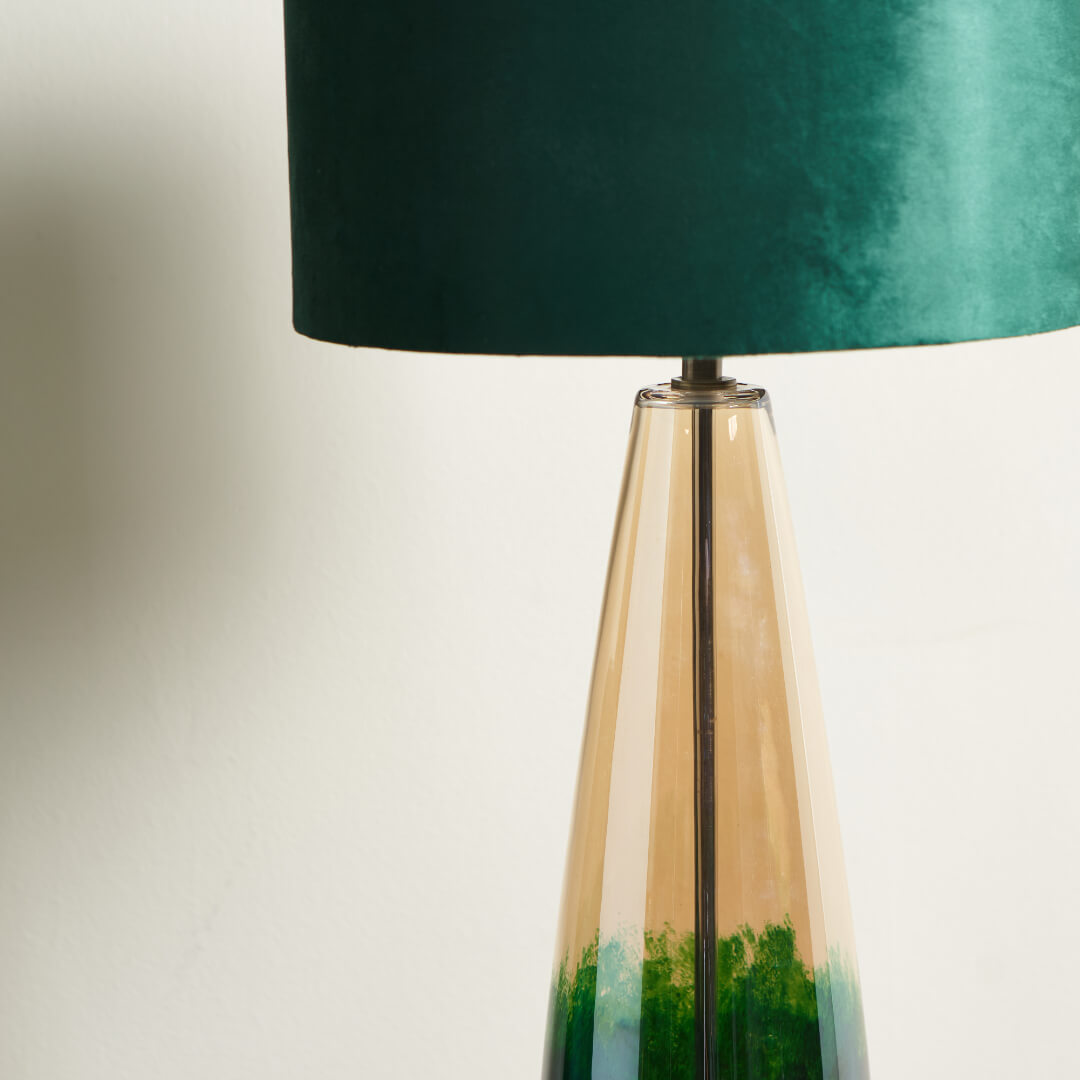 Elena Green Glass Table Lamp - White Bear Furnishings