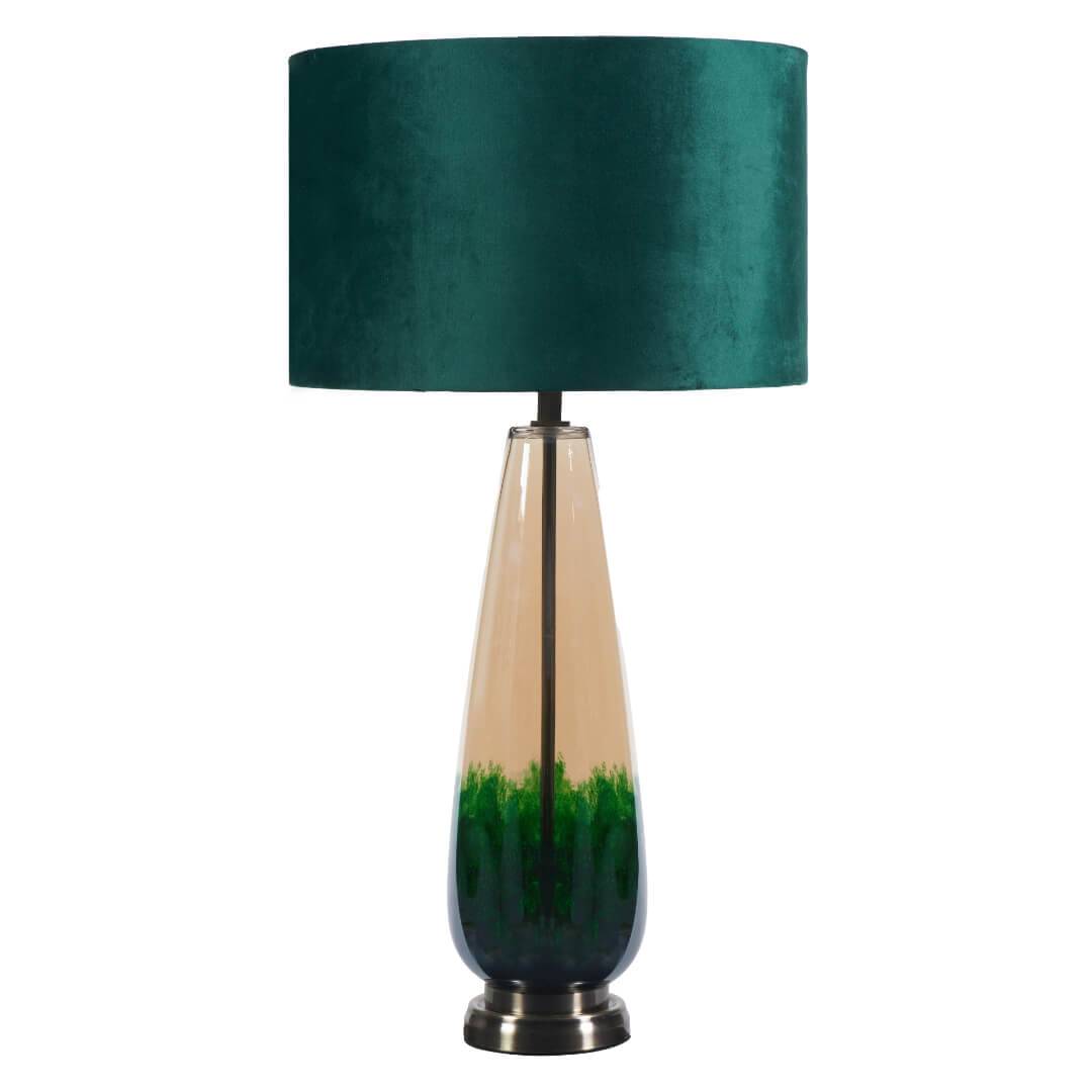 Elena Green Glass Table Lamp - White Bear Furnishings