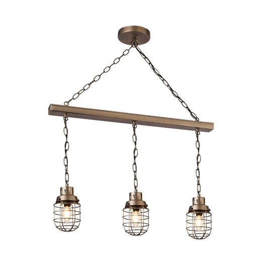 Edmunston 3 Light Industrial Ceiling Bar Pendant - White Bear Furnishings